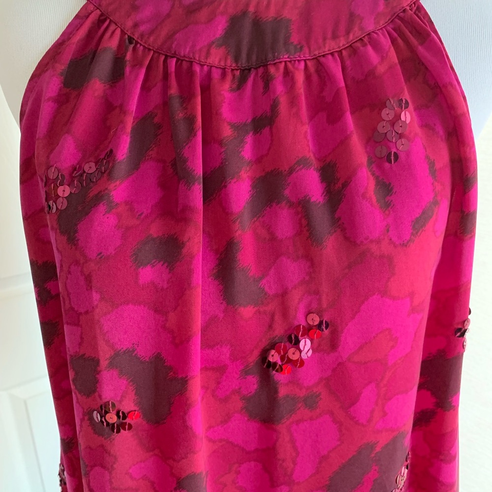 Magenta Patterned Sleeveless Blouse - image 6
